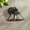 John Timberland Delia 9 1/4" High Modern Outdoor Wall Light Fixture Mount Porch House Weatherproof Textured Black Finish Metal Clear Glass Shade - 2 of 4