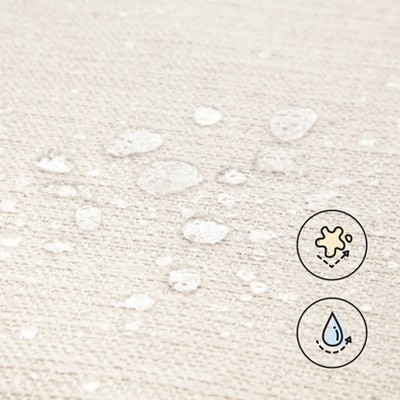 Cream Linen Swivel Recliner with Wood Frame