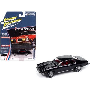 1974 Pontiac GTO Starlight Black with Red Interior "Muscle Cars USA" Series 1/64 Diecast Model Car by Johnny Lightning - 1 of 4