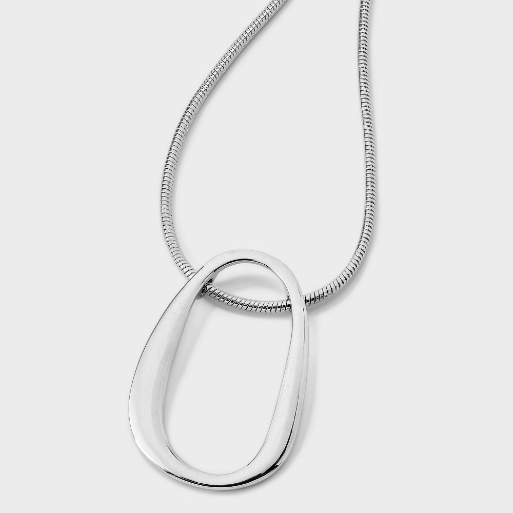 Oval Pendant Necklace - Wild Fable™ Silver