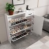 Shoe Cabinet for Entryway, Storage Cabinet with 4 Doors and 1 Drawer, Freestanding Shoes Organizer Cabinet with Doors and Shelves for Closet Hallway - 3 of 4