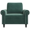 vidaXL Velvet Sofa Chair - Dark Green, Modern Design Single Seater, Comfortable, Sturdy Metal Frame, Dense Foam Filled, Easy Assembly Required - 3 of 4