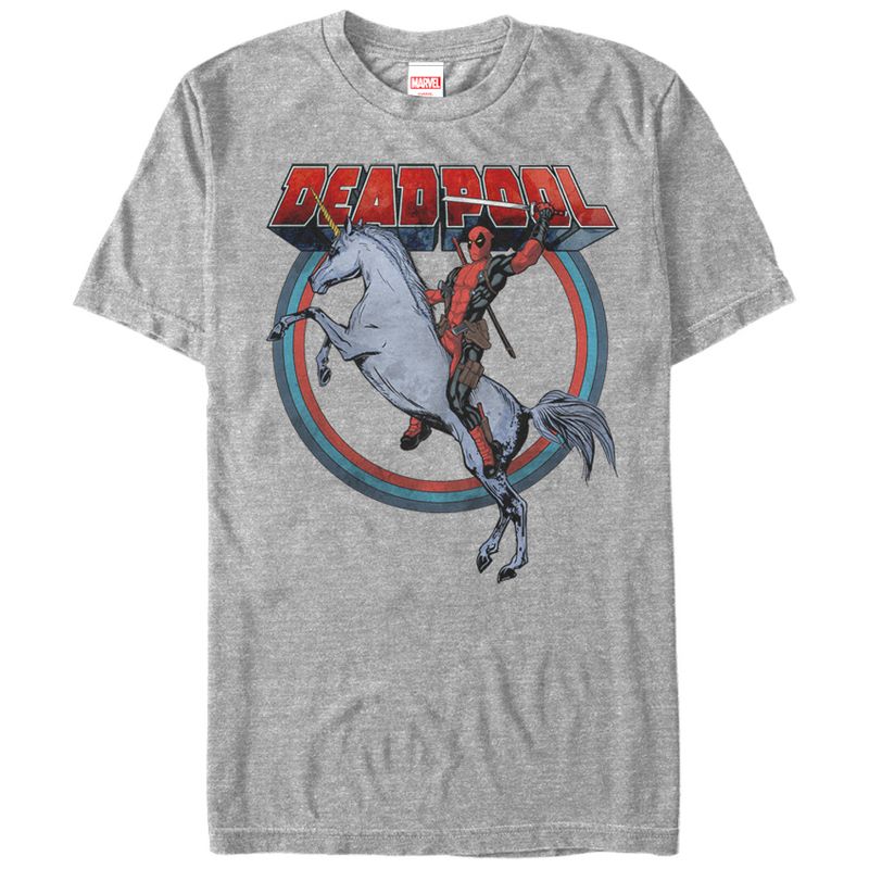 Men's Marvel Deadpool Rides Unicorn T-Shirt, 1 of 5