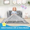 Infans 2-in-1 Kids Couch Folding Toddler Chair with Blanket Gift for 3+ Kids Rainbow - 4 of 4