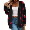 Women's Plus Size Cardigan Soft Print Long Sleeve Open Front Knit Sweaters - 2 of 4