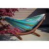 Vivere 8ft Double Cotton Hammock with Solid Pine Arc Stand - 2 of 4