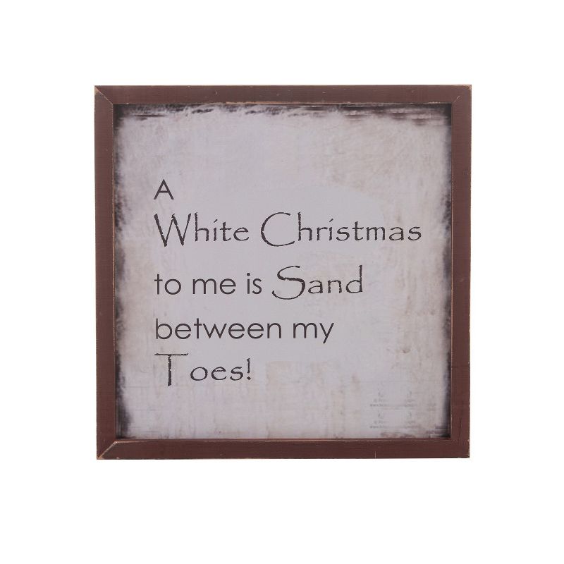 Beachcombers White Christmas Coastal Plaque Sign Wall Hanging Decor Decoration For The Beach 12 x 0.5 x 12 Inches., 1 of 3