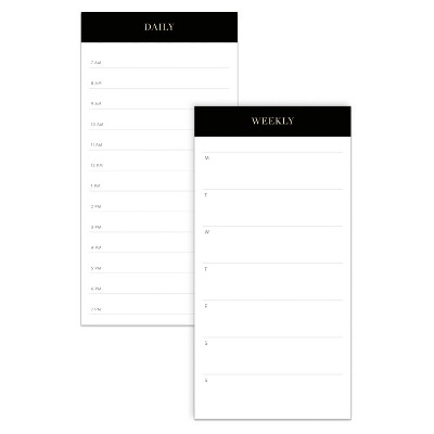 Sugar Paper Essentials 2pk Undated Weekly and Dated Daily Planning Notepad Set No Rule 52 Page 7" x 4"