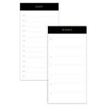 Sugar Paper Essentials 2pk Undated Weekly and Dated Daily Planning Notepad Set No Rule 52 Page 7" x 4"