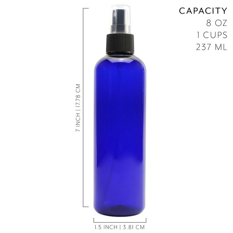 Cornucopia Brands 8oz Plastic PET Spray Bottles w/ Fine Mist Atomizers 6pk; for DIY Cleaning, Aromatherapy, & Beauty Care, 2 of 8