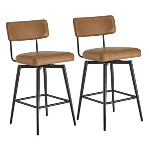 Spruce&Spring Counter Height Swivel Bar Stool Chairs Set of 2 with Metal Frame - 1 of 1
