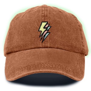 Dalix Lightning Embroidered Bolt Dad Hat Cotton Baseball Cap Adjustable Mens - 1 of 4