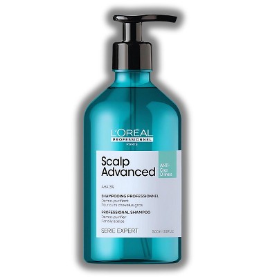 L'Oreal Serie Expert Scalp Advanced Dermo-Purifier Shampoo for Oily Scalps (16.9 oz LARGE) Loreal Lightweight Formula, Reduces Hair Sebum
