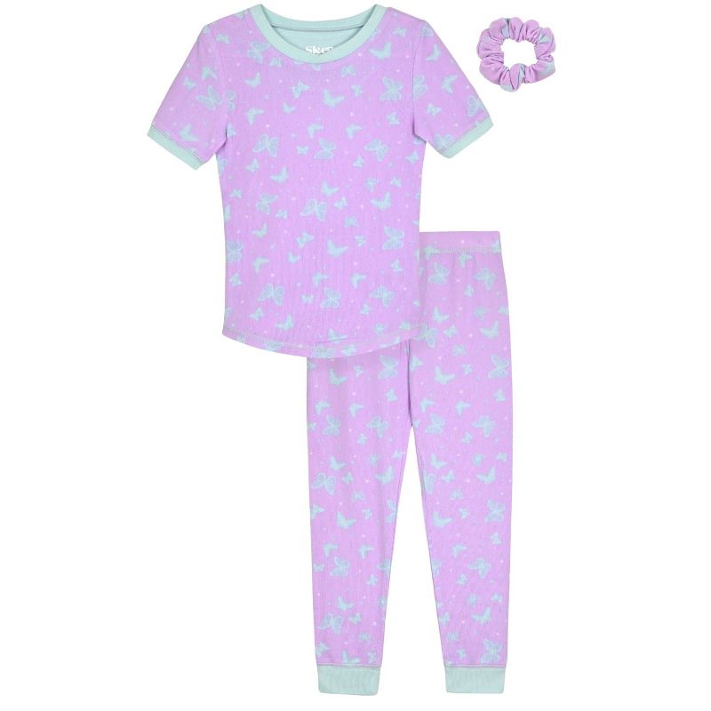 Sleep On It Girls 2-Piece Super Soft Jersey Snug-Fit Pajama Set, 1 of 7