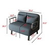 NicBex Velvet Convertible Sofa Bed, Tri-Fold Sleeper Sofa with Adjustable Backrest & Pillow, Leisure Chaise Lounge Couch for Living Room,Loveseat Sofa - 3 of 4