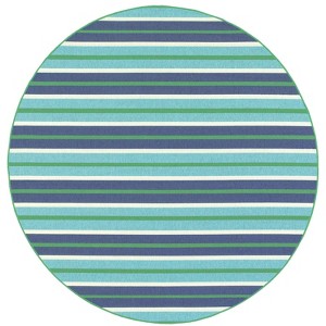 Oriental Weavers Meridian 9652F Blue/ Green Indoor/Outdoor Area Rug - 7'10" Round - 1 of 4