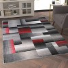 Emma and Oliver Modern Cubist Olefin Accent Runner Rug in Gradient Shades with Natural Jute Backing - 3 of 4