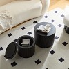 Okak Minimalist Coffee Table Set of 2 Nesting Tables, Round Side Table Fluted for Living Room, Accent Table with Hidden Storage - 3 of 4