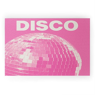 April Lane Art Pink Disco Ball I 36" x 24" Welcome Mat - Society6