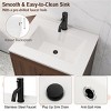 Phiestina 19" W Wooden Bathroom Vanity Cabinet with Sink,  Walnut Finish, Complete Set with Storage, Faucet & Pop-Up Drain, 2-Box Delivery - 2 of 4
