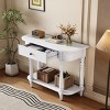 36"Wx30"H Solid Wood Vintage Style Console Table With Top Drawer And Open Lower Shelf,Console Table Entryway Narrow - Maison Boucle - 3 of 4