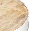 vidaXL Coffee Table Bowl-shaped End Table with Steel Base Solid Wood Reclaimed - White 26.8" x 14.2" - 4 of 4