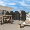 MAYEERTY Room Divider Screen Louvered Classic Brown Galvanized Sheet 72x47x16in 6-Piece Set 3-Piece Set - 3 of 4