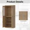 SpassWay Modern Wooden Decorative Combination Storage Cabinet With Four Doors Versatile for Entryway Living Room Hallway Black/Natural Wood - 4 of 4