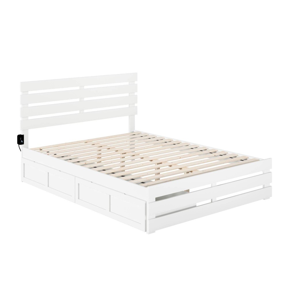 Photos - Bed Frame AFI Queen Oxford Bed with Footboard and USB Turbo Charger with 2 XL Drawers Wh 