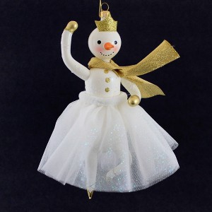 Italian Ornaments 8.5 Inch Dancing In The Flakes Snowman Queen Mgd Ornament Free-Blown Tree Ornaments - 1 of 3