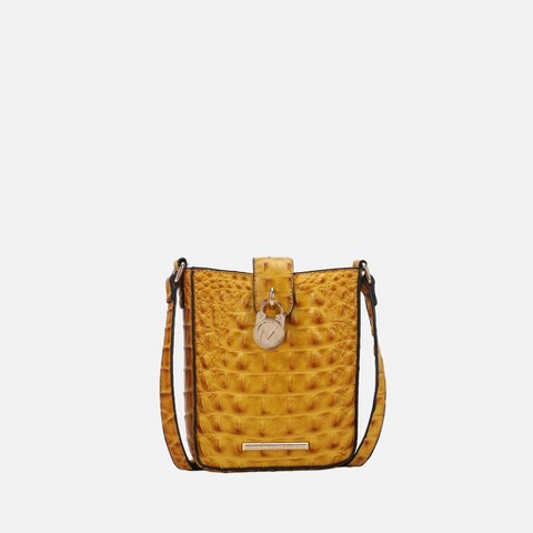 MKF Collection Crocodile Embossed Crossbody Bag, Avery | MKF Collection by Mia K - Mustard