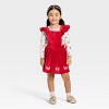 Toddler Girls' 2pc Bluey Christmas Long Sleeve T-Shirt and Dress Set - Red - 4 of 4