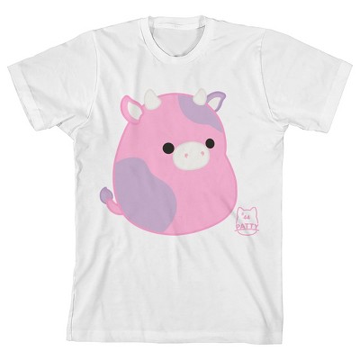 Squishmallows Patty Crew Neck Short Sleeve Youth White T-shirt