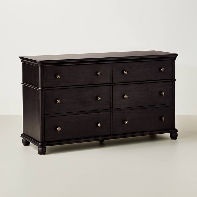 Traditional Wooden 6-Drawer Horizontal Dresser - Black - Hearth & Hand™ with Magnolia Furniture