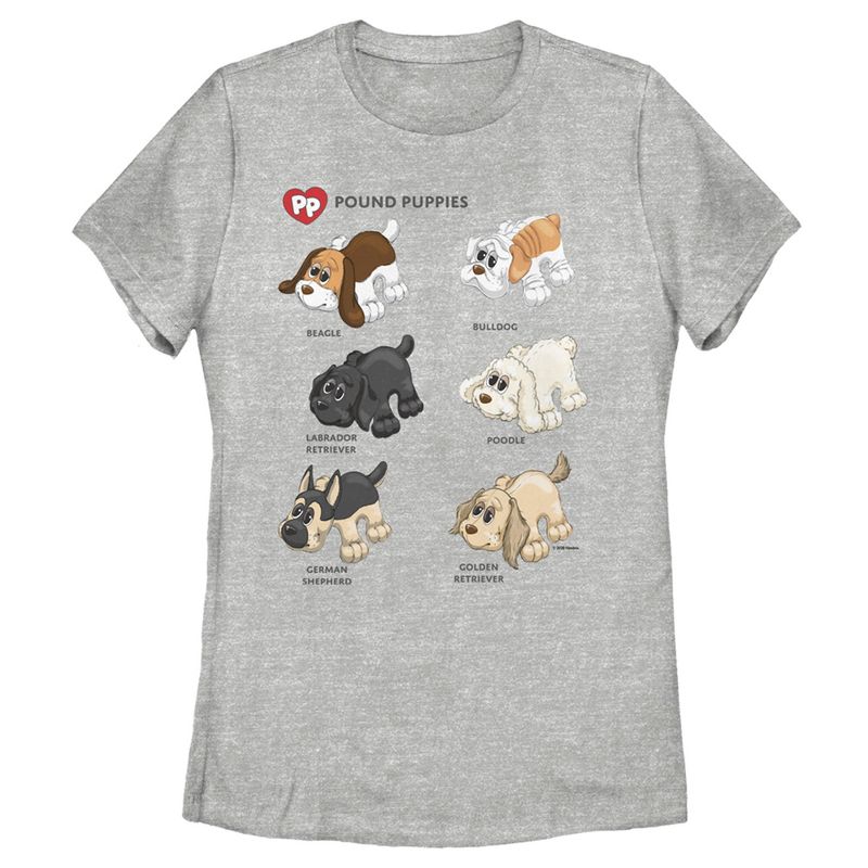 Women's Pound Puppies Puppy Chart T-Shirt, 1 of 5