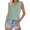 Women Summer Sleeveless Tees Shirts V Neck Tank Tops Casual Loose Fit Blouses Basic Top - 3 of 4