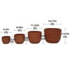 VisioGear 4 Pieces Ceramic Flowerpot, Modern Planter for Patio, Garden or Windowsills, Coral, 14.2"*14.2"*11.5" - 3 of 4