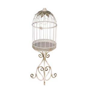 Vintage Birdcage Flower Basket with Stand - Rustic Metal Decorative Planter for Indoor & Outdoor Use - 1 of 4