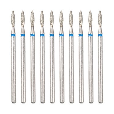Unique Bargains Emery Nail Drill Bit Set for Acrylic Nails 3/32 Inch Nail Art Tools 44mm Length Blue 10 Pcs