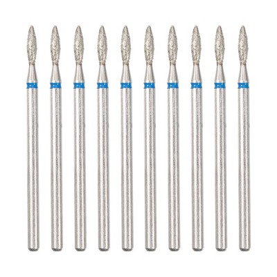 Unique Bargains Emery Nail Drill Bits Set for Acrylic Nails 3/32 inch Nail Art Tools 44.4mm Length Blue 10 Pcs