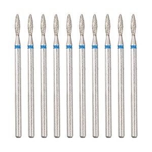 Unique Bargains Emery Nail Drill Bit Set for Acrylic Nails 3/32 Inch Nail Art Tools 44mm Length Blue 10 Pcs - 1 of 4