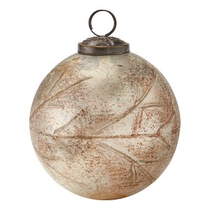 tagltd Vine Cut Glass Ornament 4" - Antique White Christmas Tree Decoration, 4" H x 4" L x 4" W, Easy Dust Clean - 1 of 2
