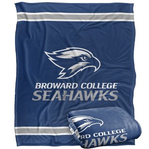 Broward College Primary Logo Silky Touch Blanket White 50x60 - 1 of 4