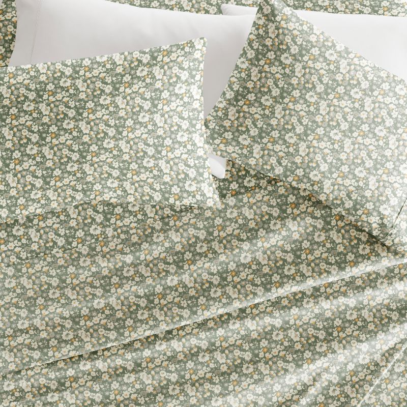 Delicate Blossoms Floral Patterned Ultra-Soft 4 Piece Bed Sheet Set - Becky Cameron, 4 of 12