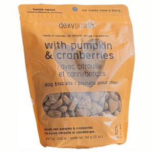Dexypaws Pumpkin & Cranberry Dog Biscuits 12oz - Natural Pet Treats - 1 of 4