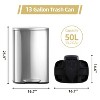 13 Gallon Trash Can, Stainless Steel Garbage Can with Removable Inner Bucket & Soft-Close Lid, Fingerprint Proof Waste Bin for Kitchen, Home Office - 3 of 4