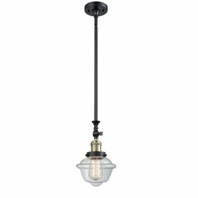 Oxford - 1 Light Stem Hung Tiltable Mini Pendant In Traditional Style-12 Inches Tall and 7.5 Inches Wide