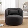 KINWELL 34" Poly Blend Boucle Fabric Upholstered Swivel Armchair - 2 of 4