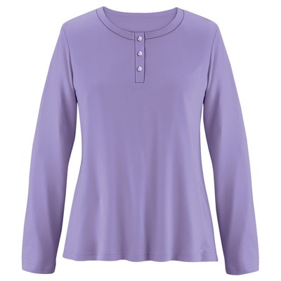 Collections Etc Super Soft Henley Pj Top