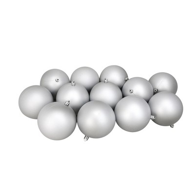 Northlight 12ct Shatterproof Matte Christmas Ball Ornament Set 4" - Silver